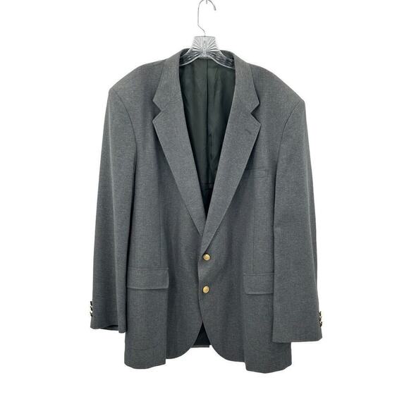 David Taylor Sport Coat Blazer Mens 48L Gray Gold Button Detail - Picture 1 of 16